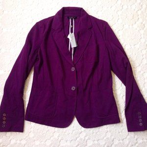 NWT Talbots Blazer Purple Stretch Knit Size 16 Women (this fits like a 14)